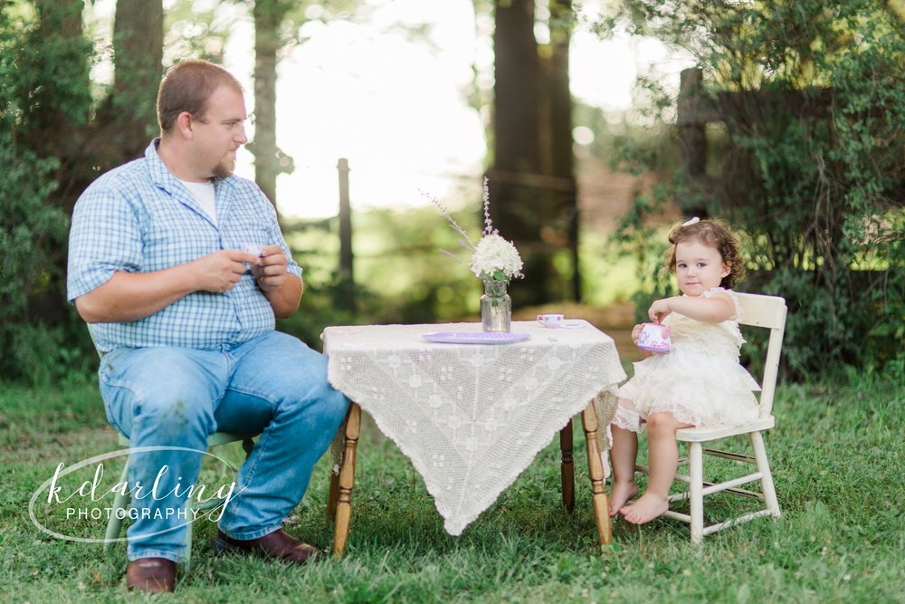 Tea for Two 2nd birthday photo session with daddy