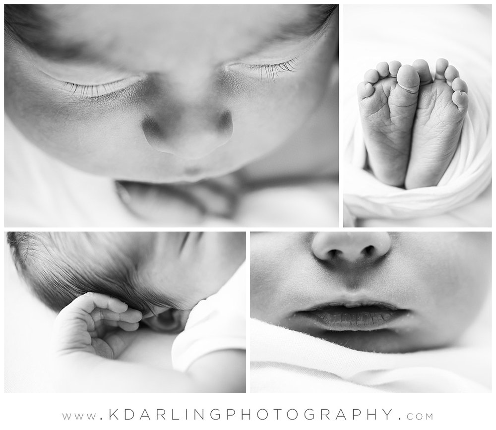 Macro images of newborn baby boy's eyelashed