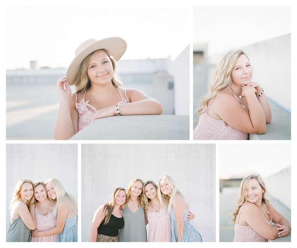 Downtown champaign senior girl session in parking garage