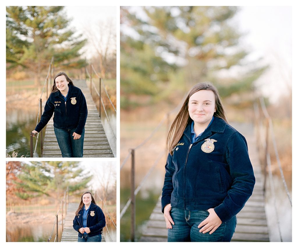 Iroquois West High School Senior Girl pictures in FFA jacket